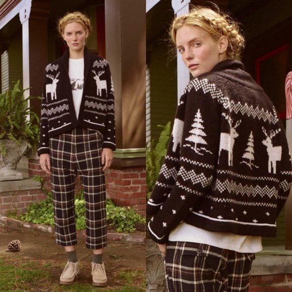 NEW $395 THE GREAT Reindeer Lodge Cardigan Sweater - Picture 13 of 13